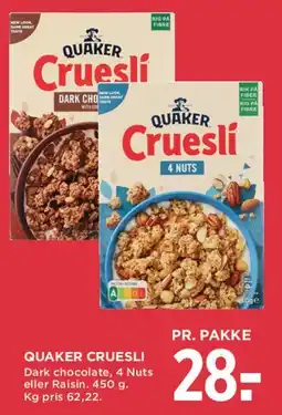 MENY Quaker Cruesli tilbud