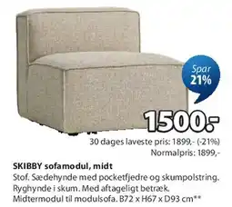 JYSK SKIBBY sofamodul, midt tilbud