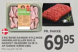 MENY 2 kg Rose danske kyllinge-underlår eller 600 g hakket oksekød 14-18% tilbud