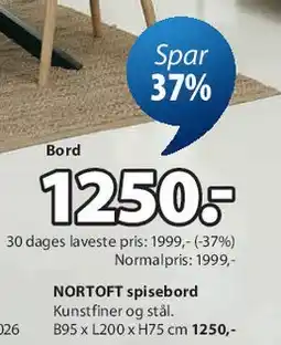 JYSK NORTOFT spisebord tilbud