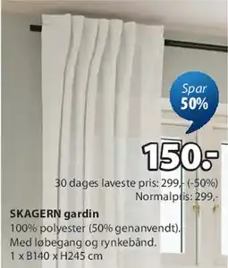 JYSK SKAGEN gardin tilbud