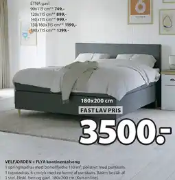 JYSK VELFJORDEN + FLYA kontinentalseng tilbud