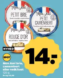 Netto Mon Ami brie, camembert eller rødkitost tilbud