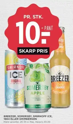 MENY Breezer / Somersby / Smirnoff Ice / 1664 / Grimbergen (25-33 cl) tilbud