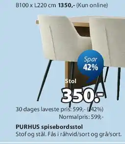 JYSK PURHUS spisebordsstol tilbud