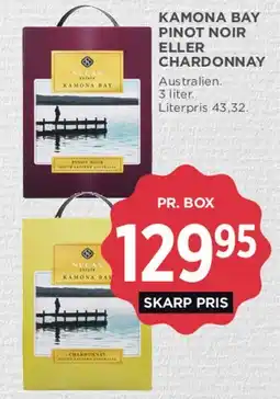 MENY Kamona Bay Pinot Noir eller Chardonnay (pr. box) tilbud
