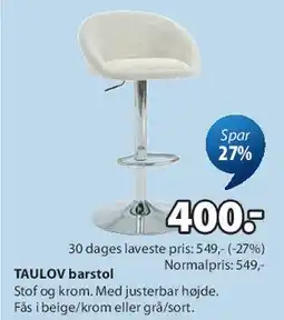 JYSK TAULOV barstol tilbud