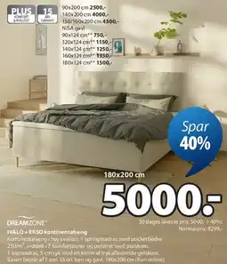 JYSK DREAMZONE - kontinental seng (venstre) tilbud