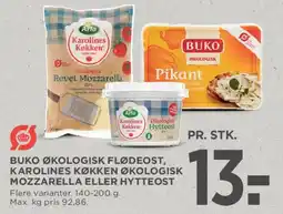 MENY Buko økologisk flødeost / Karolines Køkken økologisk mozzarella eller hytteost tilbud