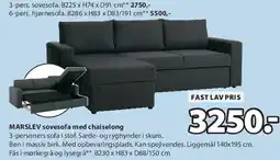 JYSK MARSLEV sovesofa med chaiselong tilbud