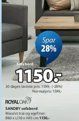 JYSK SANDBY sofabord tilbud