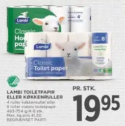 MENY LAMBI TOILETPAPIR ELLER KØKKENRULLER tilbud