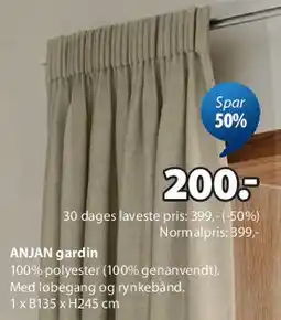 JYSK ANJAN gardin tilbud