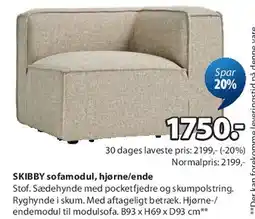 JYSK SKIBBY sofamodul, hjørne/ende tilbud