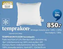 JYSK TEMPRAKON FUSION hovedpude tilbud