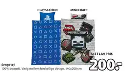 JYSK PlayStation / Minecraft sengetøj tilbud