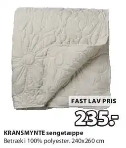 JYSK KRANSMYNTE sengetæppe tilbud
