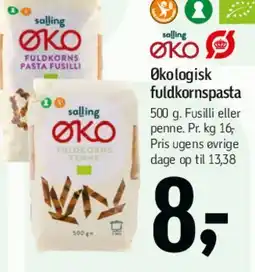 Føtex Økologisk fuldkornspasta tilbud