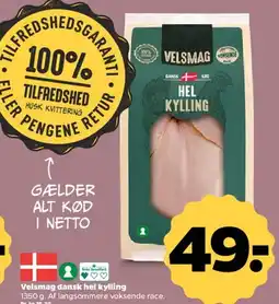 Netto Velsmag dansk hel kylling tilbud