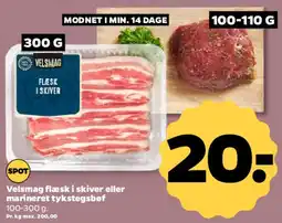 Netto Velsmag flæsk i skiver eller marineret tykstegsbof tilbud