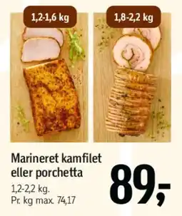 Føtex Marineret kamfilet eller porchetta tilbud