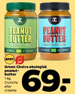 Netto Green Choice økologisk peanutbutter tilbud