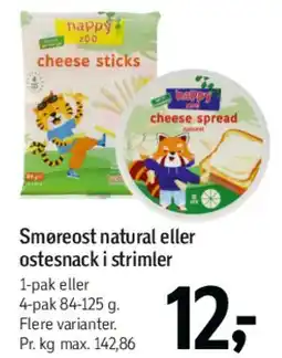 Føtex Smøreost natural eller ostesnack i strimler tilbud
