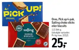 Føtex Oreo, Pick Up 4-pak eller Salling choco sticks/biscuits tilbud