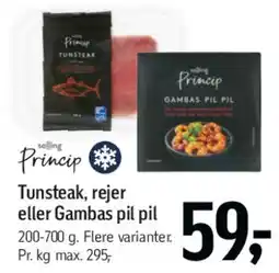 Føtex Tunsteak, rejer eller Gambas på pil tilbud