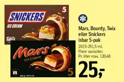 Føtex Mars, Bounty, Twix eller Snickers isbar 5-pak tilbud