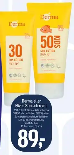Føtex Derma sun lotion tilbud