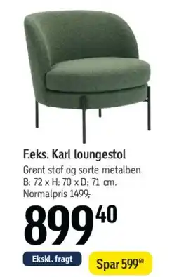 Føtex Karl loungestol tilbud