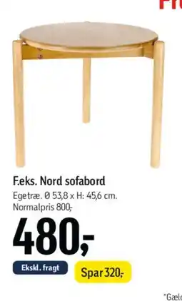 Føtex Nord sofabord tilbud