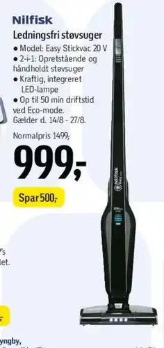 Føtex Nilfisk ledningsfri støvsuger tilbud