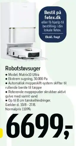 Føtex Robotstøvsuger Model Matrix10 Ultra tilbud