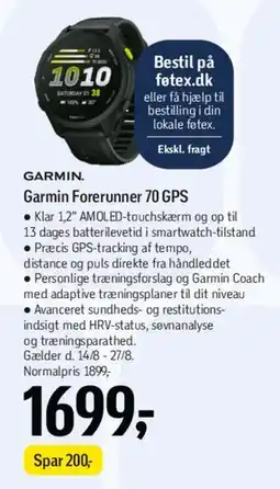 Føtex Garmin Forerunner 70 GPS tilbud