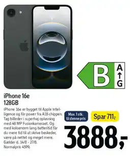Føtex iPhone 16e 128GB tilbud