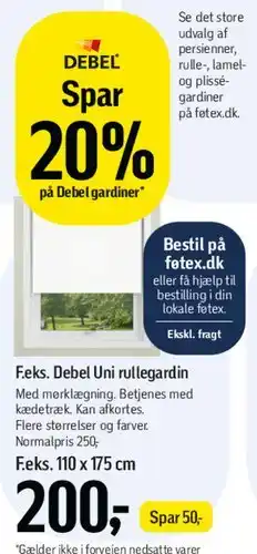 Føtex Debel Uni rullegardin tilbud