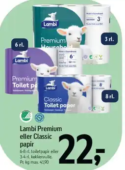 Føtex Lambi Premium eller Classic papir tilbud