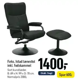 Føtex Istad lænestol inkl. fodskammel tilbud