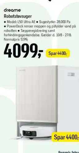 Føtex dreame Robotstøvsuger (L50 / Ultra AE) tilbud