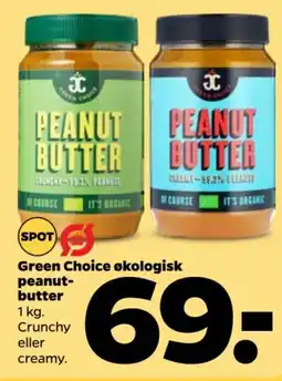 Netto Green Choice økologisk peanut- butter tilbud