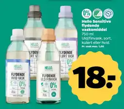 Netto Hello Sensitive flydende vaskemiddel tilbud