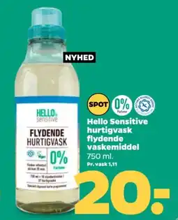 Netto Hello Sensitive hurtigvask flydende vaskemiddel tilbud
