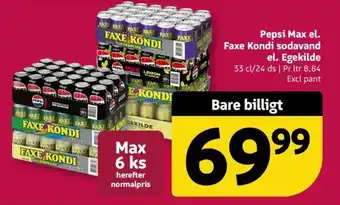 Pepsi Max el. Faxe Kondi sodavand el. Egekilde