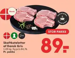 SPAR Skaftkoteletter af Dansk Gris tilbud