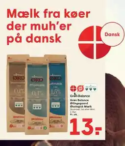 SPAR Grøn Balance Øllingegaard Økologisk Mælk tilbud