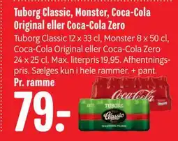 Min Købmand Tuborg Classic, Monster, Coca-Cola Original eller Coca-Cola Zero tilbud