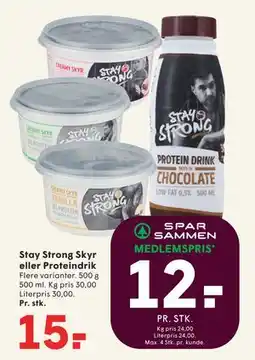 SPAR Stay Strong Skyr eller Proteindrik tilbud