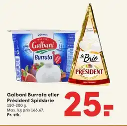 SPAR Galbani Burrata eller Président Spidsbrie tilbud
